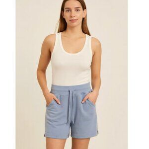 Lululemon Shorts Womens 4 Blue Scuba High Rise Fleece Drawstring Pockets Lounge